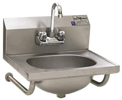 Eagle MHC - 13-1/2" Long x 9-3/4" Wide Inside, 1 Compartment, Stainless Steel Stainless Steel Hand Sink-Tubular Wall Mounted - 20 Gauge, 18-7/8" Long x 14-3/4" Wide x 14-1/4" High Outside, 6-3/4" Deep - Eagle Tool & Supply