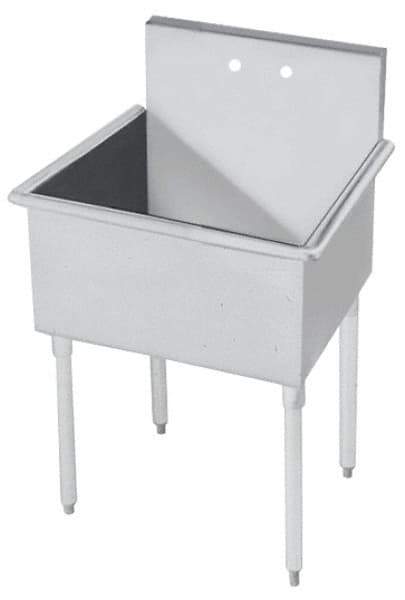 Eagle MHC - 18" Long x 18" Wide Inside, 1 Compartment, Grade 430 Stainless Steel Stainless Steel Scullery Sink - 16 Gauge, 21" Long x 21-1/2" Wide x 42" High Outside, 14" Deep - Eagle Tool & Supply