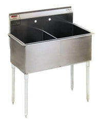 Eagle MHC - 48" Long x 24" Wide Inside, 2 Compartment, Stainless Steel Stainless Steel Scullery Sink - 16 Gauge, 51" Long x 27-1/2" Wide x 42" High Outside, 14" Deep - Eagle Tool & Supply