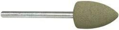 Cratex - 1/2" Max Diam x 3/4" Thick, Shape Code B42, Rubberized Point - Fine Grade, Aluminum Oxide, Mounted - Eagle Tool & Supply