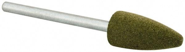Cratex - 3/8" Max Diam x 3/4" Thick, Shape Code B52, Rubberized Point - Fine Grade, Aluminum Oxide, Mounted - Eagle Tool & Supply