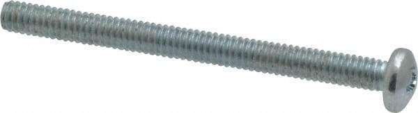 Value Collection - #8-32 UNC, 2" Length Under Head Phillips Drive Machine Screw - Pan Head, Grade 2 Steel, Zinc-Plated Finish, Without Washer - Eagle Tool & Supply