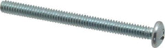 Value Collection - 1/4-20 UNC, 3" Length Under Head Phillips Drive Machine Screw - Pan Head, Grade 2 Steel, Zinc-Plated Finish, Without Washer - Eagle Tool & Supply