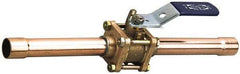 NIBCO - 1-1/2" Pipe, Full Port, Bronze Oxygen Service Ball Valve - 3 Piece, Inline - One Way Flow, Tube O.D. x Tube O.D. Ends, Lever Handle, 600 WOG, 200 WSP - Eagle Tool & Supply
