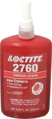 Loctite - 250 mL Bottle, Red, High Strength Liquid Threadlocker - Series 2760, 24 hr Full Cure Time, Hand Tool, Heat Removal - Eagle Tool & Supply