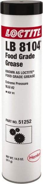 Loctite - 14.5 oz Cartridge Aluminum Complex Extreme Pressure Grease - White, Food Grade & Extreme Pressure, 450°F Max Temp, - Eagle Tool & Supply