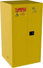 Jamco - 2 Door, 2 Shelf, Yellow Steel Standard Safety Cabinet for Flammable and Combustible Liquids - 65" High x 34" Wide x 34" Deep, Self Closing Door, 3 Point Key Lock, 60 Gal Capacity - Eagle Tool & Supply