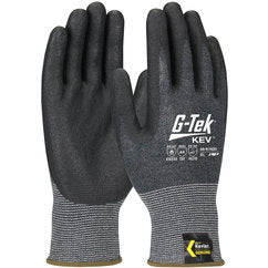 09-K1630/XL Gloves w/Kevlar Brand - G-Tek KEV - Kevlar Engineered Yarn - Gray 13 Gauge - Nitrile Foam - ANSI A4 - Eagle Tool & Supply