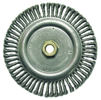 6-7/8" Diameter - 5/8-11" Arbor Hole - Stringer Bead Twist Steel Wire Straight Wheel - Eagle Tool & Supply