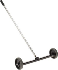 Shields Magnetics - 18 & 20" Long Push Magnetic Sweeper with Wheels - 2-1/2" Wide x 1" High x 42" Long, 5" Wheel Diam, 1-1/2" Clearance - Eagle Tool & Supply