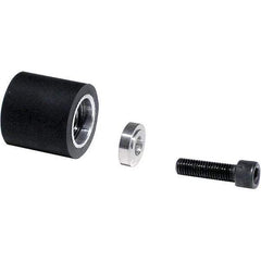 Dynabrade - 1" Diam x 1" Wide Contact Wheel Assembly - 1/4" Arbor Hole, Flat, 80 Duro Rubber Face - Eagle Tool & Supply