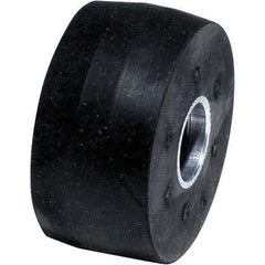 Dynabrade - 2" Diam x 1" Wide Contact Wheel Assembly - 1/4" Arbor Hole, Crowned, 40 Duro Rubber Face - Eagle Tool & Supply