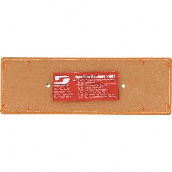Dynabrade - 8 x 2-3/4" Rectangular Hook Face Backing Pad - Screw Attachment, Vacuum Pad, 3/8" Thick, Medium Density, Short Nap - Eagle Tool & Supply