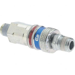 Dynabrade - 2 Piece 1/4" Body 1/4 NPT 150 psi Brass/Steel Industrial Pneumatic Coupling Plug Set - Eagle Tool & Supply
