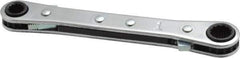 Lang - 1/4" x 5/16" 12 Point Reversible Ratcheting Box Wrench - Double End, 4-1/2" OAL, Steel, Nickel Chrome Finish - Eagle Tool & Supply