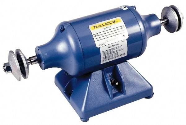 Baldor - 10" Wheel Diam x 1-1/4" Wheel Width, 1-1/2 hp Buffer - 7/8" Arbor Hole Diam, 3 Phase, 1,800 Max RPM, 208/230/460 Volts - Eagle Tool & Supply