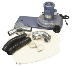 Baldor - 115 Volt Pedestal Mount Dust Collector - 1" Deep x 7" High, 3" Connection Diam, 440 CFM Air Flow - Eagle Tool & Supply