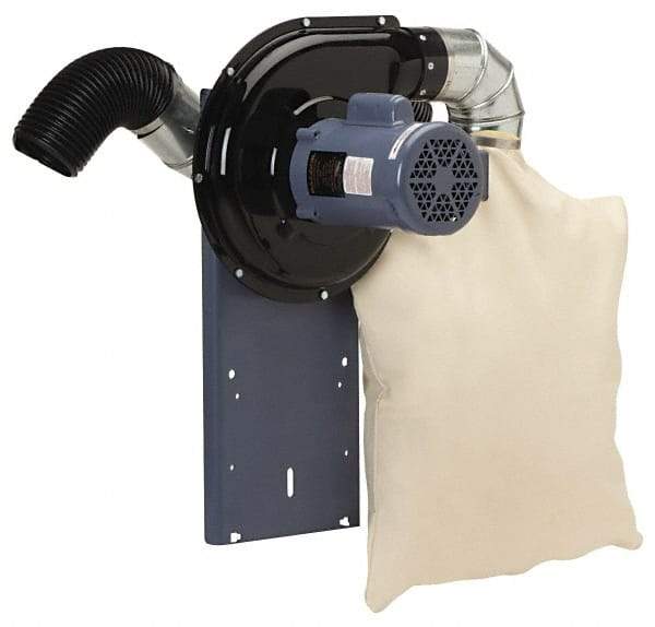 Baldor - 115 Volt Pedestal Mount Dust Collector - 1" Deep x 10" High, 4" Connection Diam, 440 CFM Air Flow - Eagle Tool & Supply