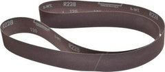 Norton - 1-1/2" Wide x 60" OAL, 120 Grit, Aluminum Oxide Abrasive Belt - Aluminum Oxide, Fine, Coated, X Weighted Cloth Backing, Series R228 - Eagle Tool & Supply