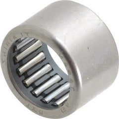 IKO - 0.709" Bore Diam, 2,600 Lb. Dynamic Capacity, 18 x 24 x 16mm, Caged, Open End, Shell Needle Roller Bearing - 0.945" Outside Diam, 0.63" Wide - Eagle Tool & Supply