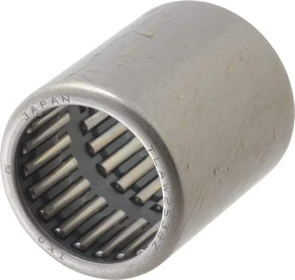 IKO - 0.984" Bore Diam, 7,600 Lb. Dynamic Capacity, 25 x 32 x 38mm, Caged, Open End, Shell Needle Roller Bearing - 1.26" Outside Diam, 1-1/2" Wide - Eagle Tool & Supply