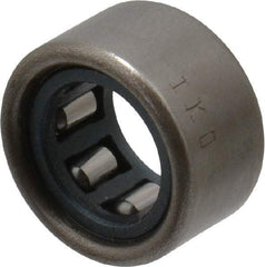 IKO - 1/4" Bore Diam, 360 Lb. Dynamic Capacity, 1/4 x 7/16 x 1/4", Caged, Open End, Shell Needle Roller Bearing - 7/16" Outside Diam, 1/4" Wide - Eagle Tool & Supply
