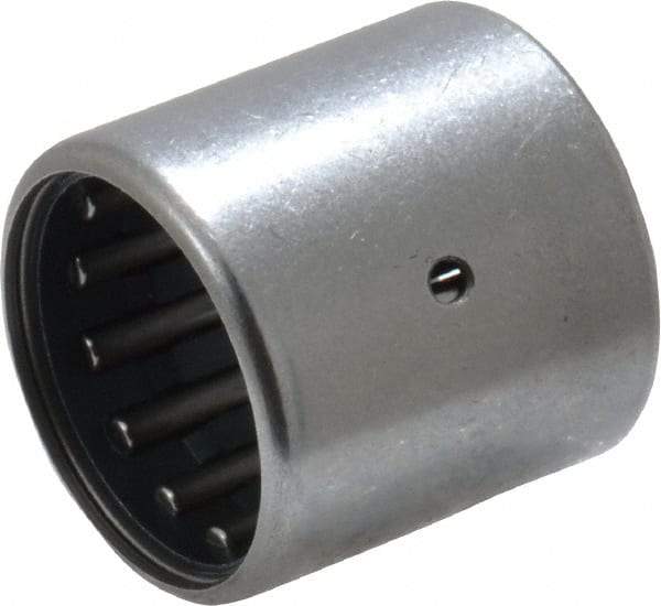 IKO - 9/16" Bore Diam, 2,410 Lb. Dynamic Capacity, 9/16 x 3/4 x 3/4", Caged, Open End, Shell Needle Roller Bearing - 3/4" Outside Diam, 3/4" Wide - Eagle Tool & Supply