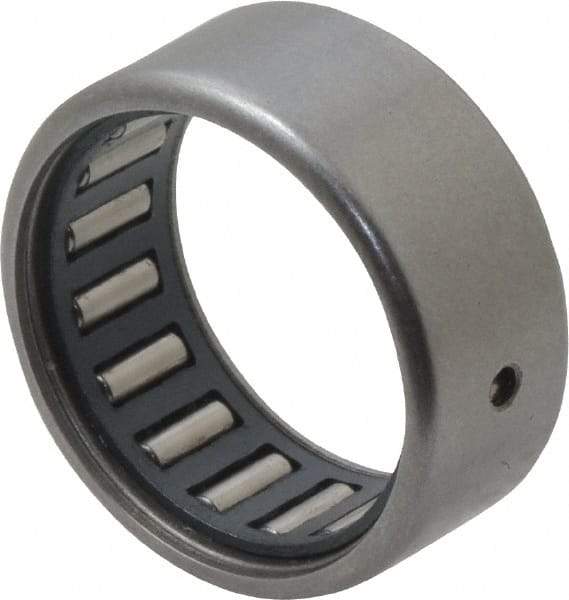IKO - 11/16" Bore Diam, 1,290 Lb. Dynamic Capacity, 11/16 x 7/8 x 3/8", Caged, Open End, Shell Needle Roller Bearing - 7/8" Outside Diam, 3/8" Wide - Eagle Tool & Supply