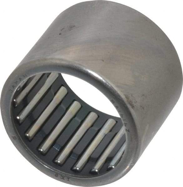 IKO - 1" Bore Diam, 5,600 Lb. Dynamic Capacity, 1 x 1-1/4 x 1", Caged, Open End, Shell Needle Roller Bearing - 1-1/4" Outside Diam, 1" Wide - Eagle Tool & Supply