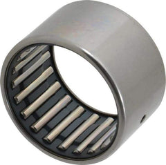 IKO - 1-5/8" Bore Diam, 11,400 Lb. Dynamic Capacity, 1-5/8 x 2 x 1-1/4", Caged, Open End, Shell Needle Roller Bearing - 2" Outside Diam, 1-1/4" Wide - Eagle Tool & Supply