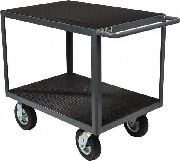 Durham - 1,200 Lb Capacity, 24" Wide x 36" Long x 34" High Instrument Cart - 2 Shelf, Steel, Full Pneumatic Casters - Eagle Tool & Supply