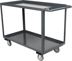 Durham - 1,200 Lb Capacity, 24" Wide x 48" Long x 37-3/4" High Service Cart - 2 Shelf, Steel, Hard Rubber Casters - Eagle Tool & Supply