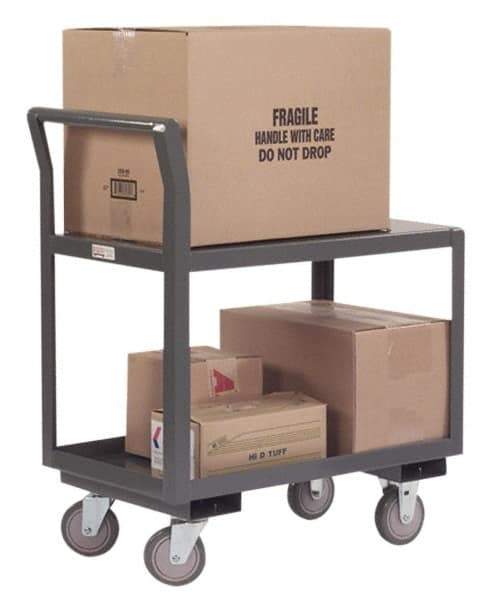 Durham - 1,200 Lb Capacity, 18-1/4" Wide x 33" Long x 37-1/2" High Service Cart - 2 Shelf, Steel, Hard Rubber Casters - Eagle Tool & Supply