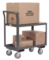 Durham - 1,200 Lb Capacity, 18-1/4" Wide x 33" Long x 37-1/2" High Service Cart - 2 Shelf, Steel, Hard Rubber Casters - Eagle Tool & Supply