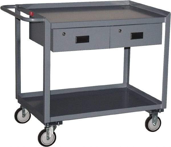 Jamco - 1,200 Lb Capacity, 24" Wide x 36" Long x 34" High Tool Cart - 2 Shelf, Steel, Hard Rubber Casters - Eagle Tool & Supply