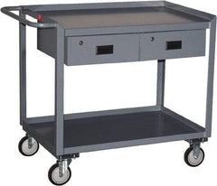 Jamco - 1,200 Lb Capacity, 24" Wide x 36" Long x 34" High Tool Cart - 2 Shelf, Steel, Hard Rubber Casters - Eagle Tool & Supply