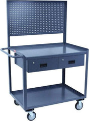 Jamco - 1,200 Lb Capacity, 30" Wide x 36" Long x 58" High Tool Cart - 2 Shelf, Steel, Hard Rubber Casters - Eagle Tool & Supply