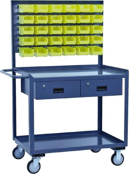 Jamco - 1,200 Lb Capacity, 24" Wide x 36" Long x 58" High Tool Cart - 2 Shelf, Steel, Hard Rubber Casters - Eagle Tool & Supply