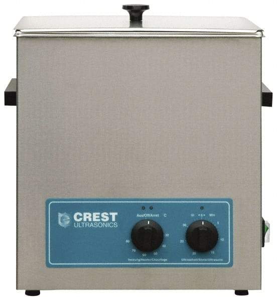 CREST ULTRASONIC - Bench Top Water-Based Ultrasonic Cleaner - 3.25 Gal Max Operating Capacity, Stainless Steel Tank, 13" High x 323.85mm Long x 266.7mm Wide, 117, 220 Input Volts - Eagle Tool & Supply