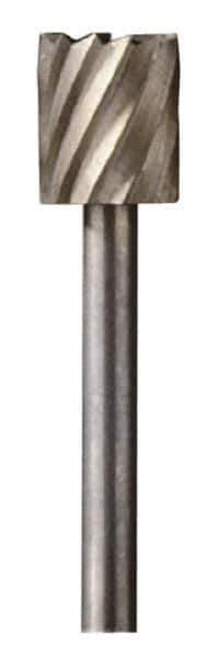 Dremel - 5/16" Cut Diam, 1/8" Shank Diam, Cylinder Head Single Cut Burr - High Speed Steel, Flat End - Eagle Tool & Supply