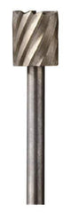 Dremel - 5/16" Cut Diam, 1/8" Shank Diam, Cylinder Head Single Cut Burr - High Speed Steel, Flat End - Eagle Tool & Supply