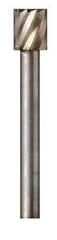 Dremel - 7/32" Cut Diam, 1/8" Shank Diam, Cylinder Head Single Cut Burr - High Speed Steel, Flat End - Eagle Tool & Supply