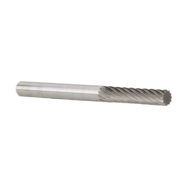 Dremel - 1/8" Cut Diam, 1/8" Shank Diam, Cylinder Head Double Cut Burr - Carbide, Flat End, 9/32" LOC - Eagle Tool & Supply