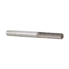 Dremel - 1/8" Cut Diam, 1/8" Shank Diam, Cylinder Head Double Cut Burr - Carbide, Flat End, 9/32" LOC - Eagle Tool & Supply