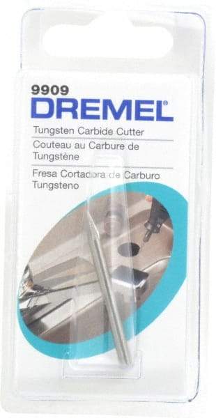 Dremel - 1/8" Cut Diam, 1/8" Shank Diam, Cone Head Double Cut Burr - Carbide, Point End, 19/64" LOC - Eagle Tool & Supply