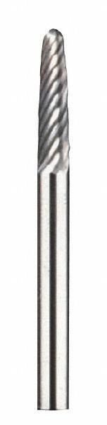 Dremel - 1/8" Cut Diam, 1/8" Shank Diam, Tree with Radius Head Double Cut Burr - Carbide, Radius End, 35/64" LOC - Eagle Tool & Supply