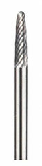 Dremel - 1/8" Cut Diam, 1/8" Shank Diam, Tree with Radius Head Double Cut Burr - Carbide, Radius End, 35/64" LOC - Eagle Tool & Supply