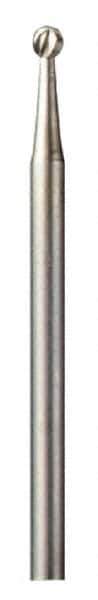 Dremel - 3/32" Cut Diam, 1/8" Shank Diam, Ball Head Single Cut Burr - Radius End - Eagle Tool & Supply