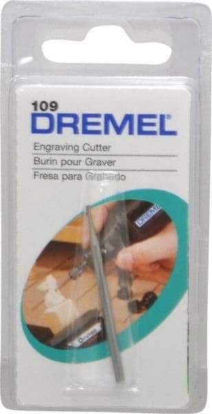 Dremel - 1/16" Cut Diam, 1/8" Shank Diam, Inverted Cone Head Single Cut Burr - Flat End - Eagle Tool & Supply