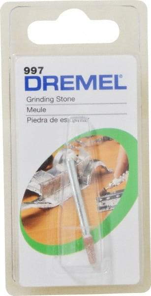 Dremel - 3/32" Head Diam x 3/8" Thickness, B97, Flat Cone End, Aluminum Oxide Mounted Point - Green - Eagle Tool & Supply